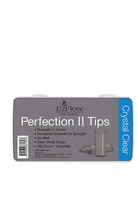 Ez Flow Perfection II Tips- Crystal Clear 100 Ct