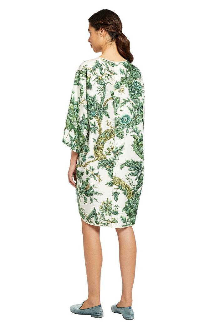 F.r.s. For Restless Sleepers ALCIBIA DRESSES Painted Leaves Green