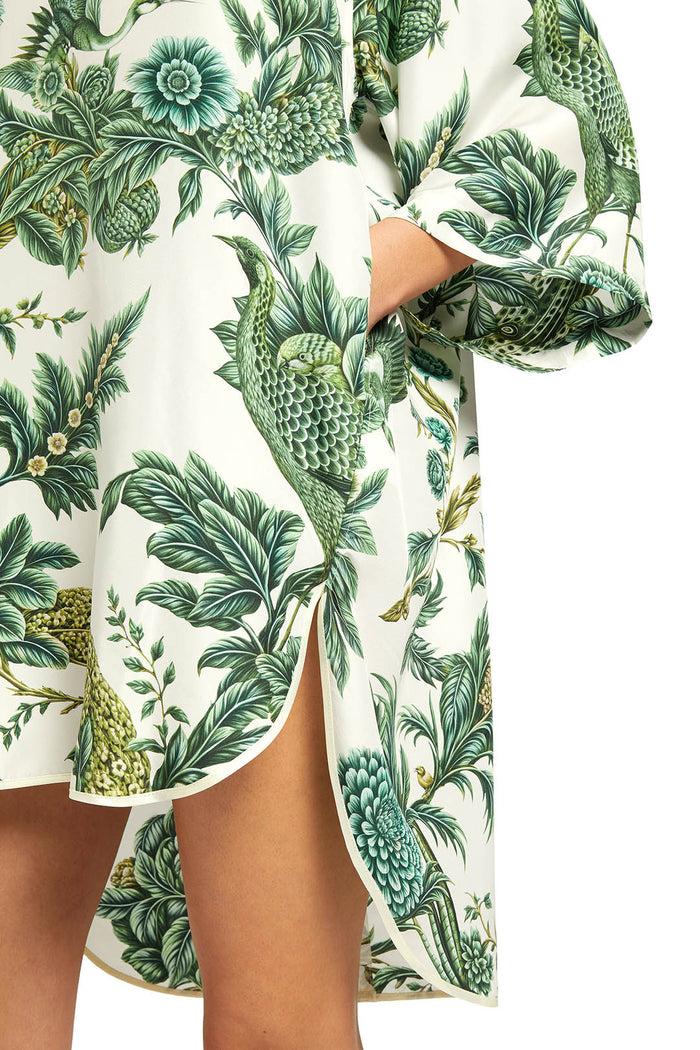 F.r.s. For Restless Sleepers ALCIBIA DRESSES Painted Leaves Green