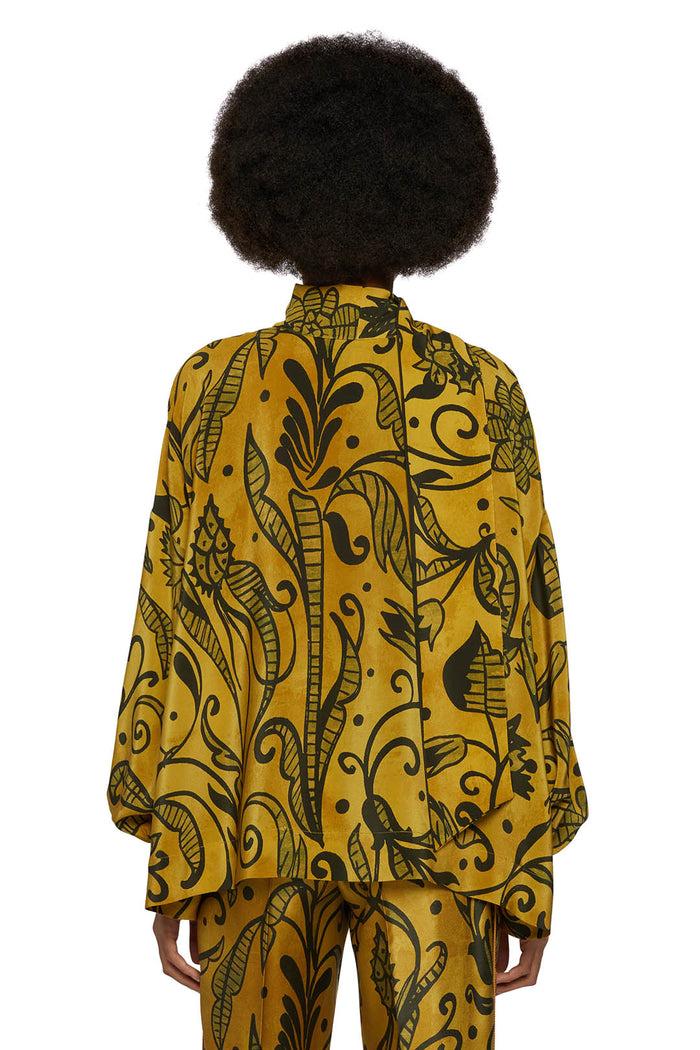 F.r.s. For Restless Sleepers ALETHIA SHIRTS Nineteen Century Ramages Yellow Green