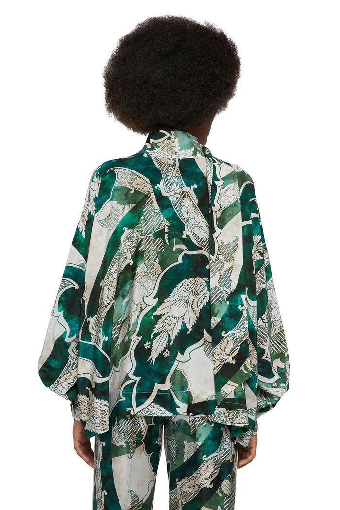 F.r.s. For Restless Sleepers ALETHIA SHIRTS Ornamental Ramages Ivory Emerald