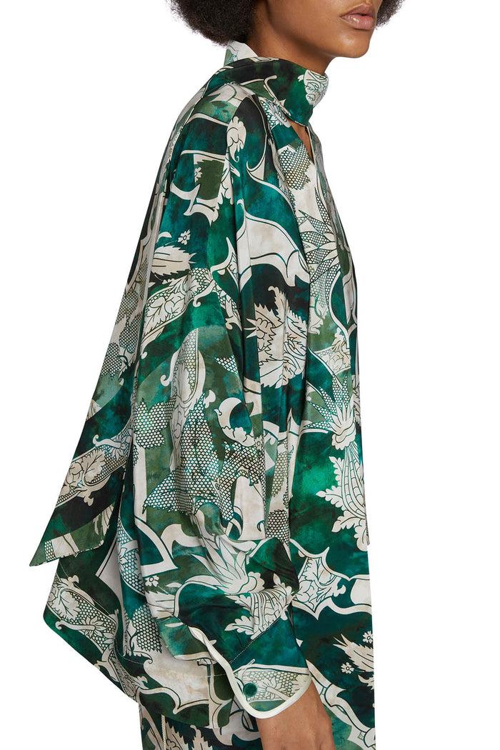 F.r.s. For Restless Sleepers ALETHIA SHIRTS Ornamental Ramages Ivory Emerald