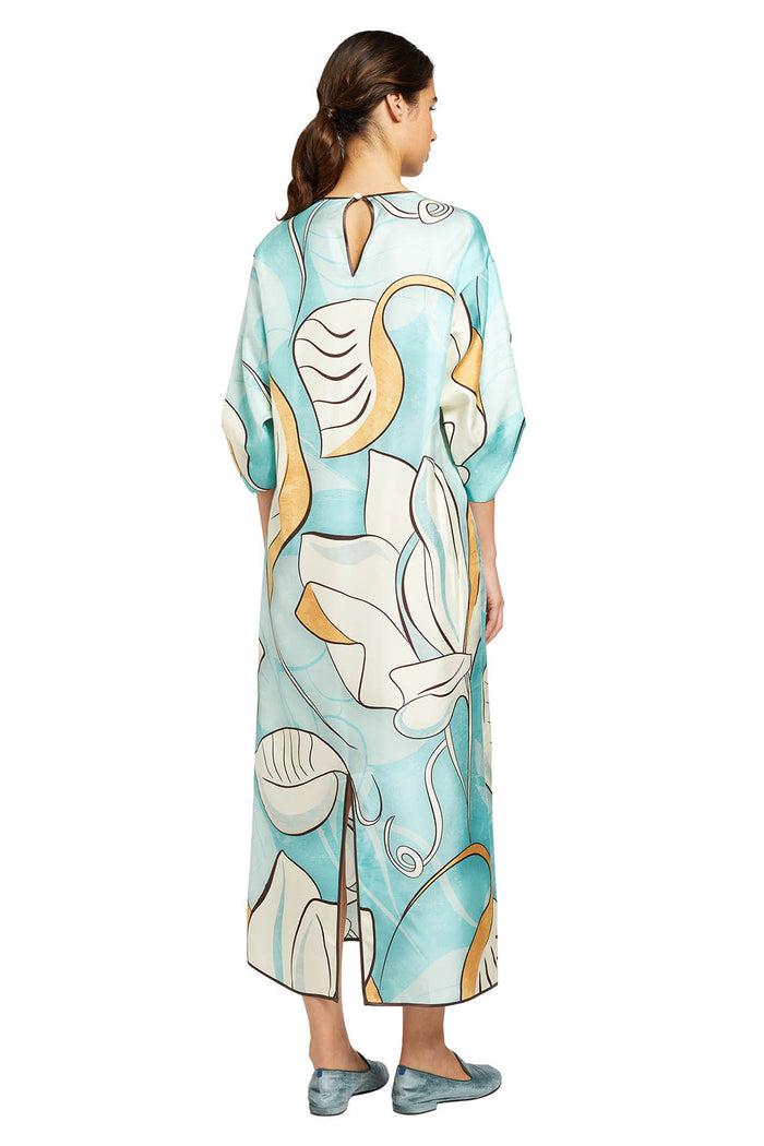F.r.s. For Restless Sleepers ANTANDRA DRESSES Painted Leaves Blue