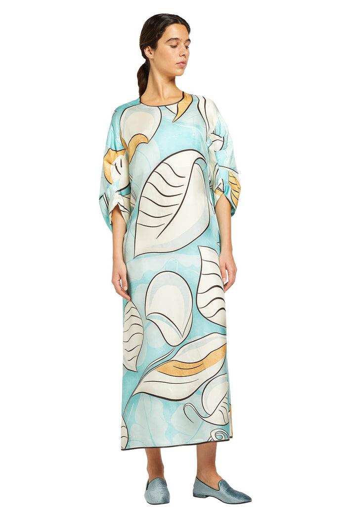 f.r.s. for restless sleepers ANTANDRA DRESSES Painted leaves blue