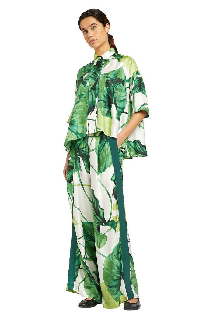 F.r.s. For Restless Sleepers ASTERIA PANTS Painted Leaves Green