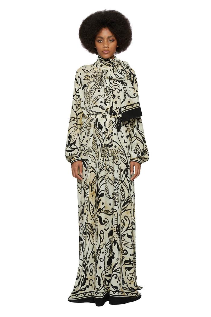 F.r.s. For Restless Sleepers ASTREA DRESSES Nineteen Century Ramages Ivory Black