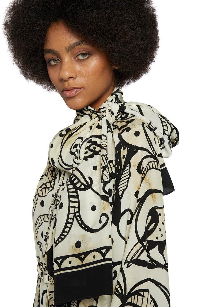 F.r.s. For Restless Sleepers ASTREA DRESSES Nineteen Century Ramages Ivory Black