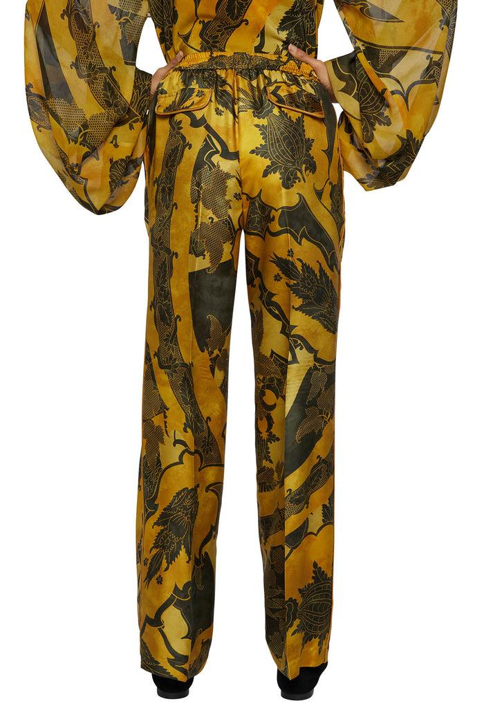 F.r.s. For Restless Sleepers ATTI PANTS Ornamental Ramages Yellow Green