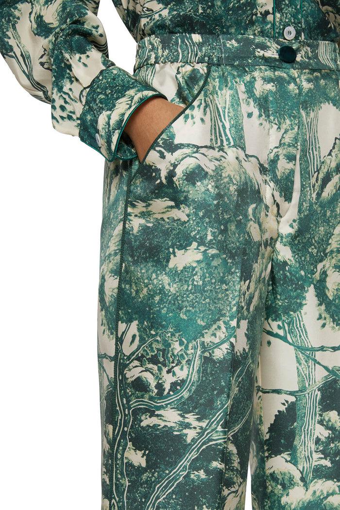 F.r.s. For Restless Sleepers ATTI PANTS Pictorial Trees Ivory Green