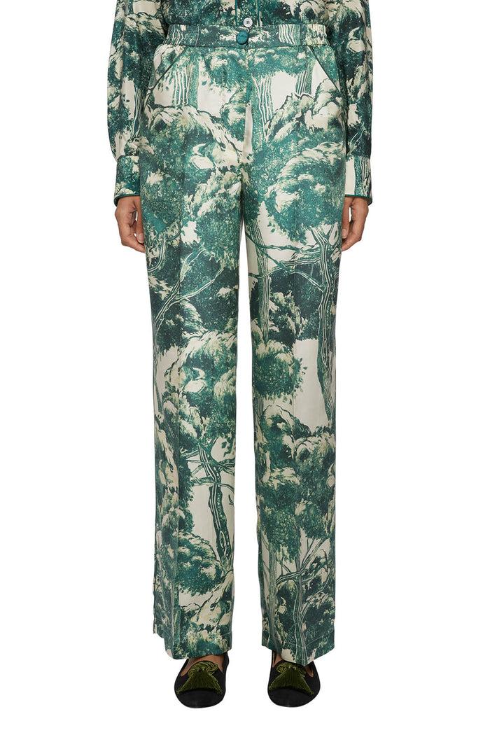 f.r.s. for restless sleepers ATTI PANTS Pictorial trees ivory green