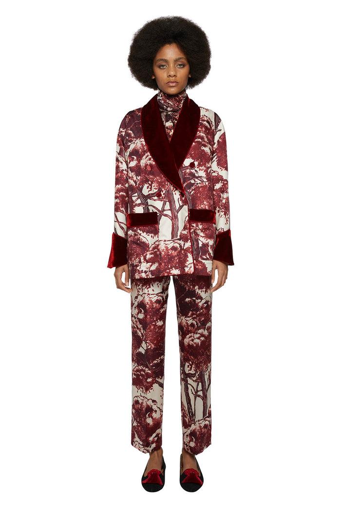 F.r.s. For Restless Sleepers CLIMENE JACKETS Pictorial Trees Ivory Bordeaux