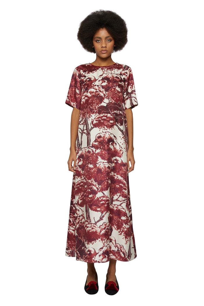 f.r.s. for restless sleepers CRISO DRESSES Pictorial trees ivory bordeaux