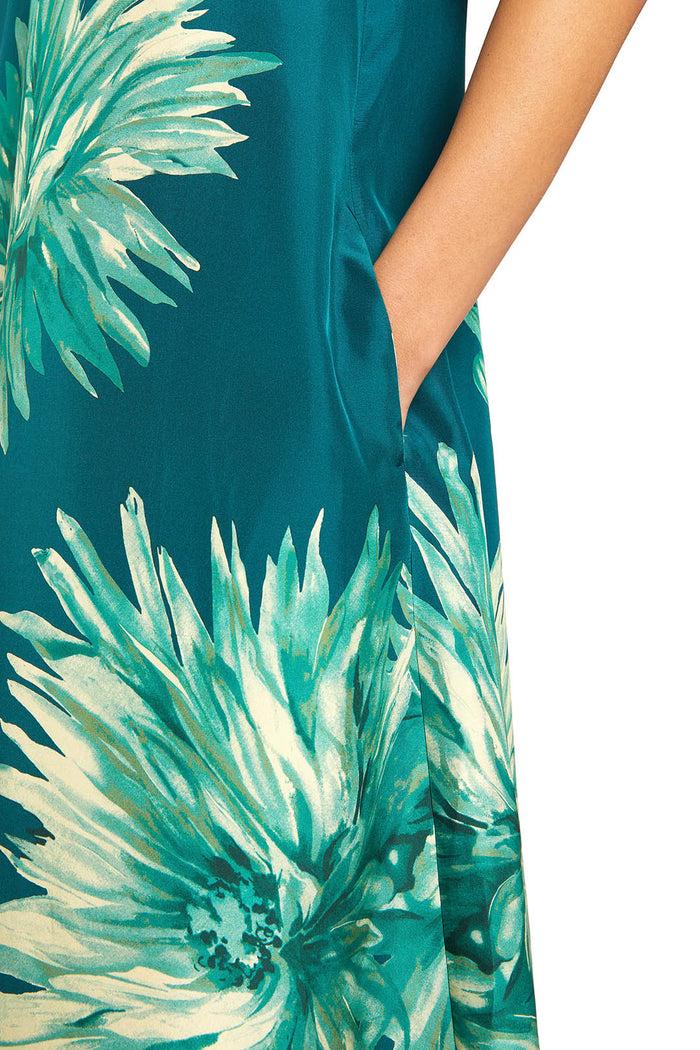 F.r.s. For Restless Sleepers CRISO DRESSES Teal Dahlias