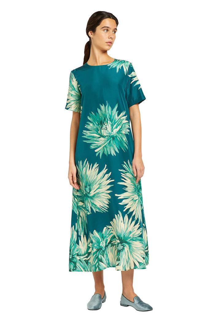 f.r.s. for restless sleepers CRISO DRESSES Teal dahlias
