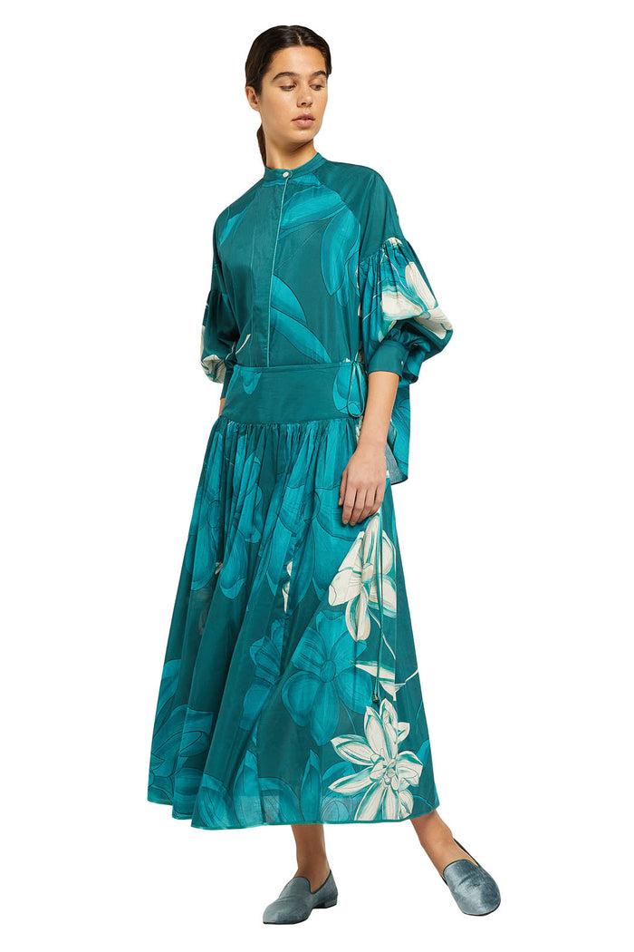F.r.s. For Restless Sleepers DIOSSIPPE SKIRTS Teal Flowers