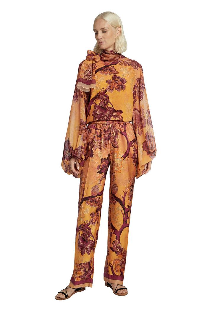 F.r.s. For Restless Sleepers DORIDE PANTS Flowers Orange