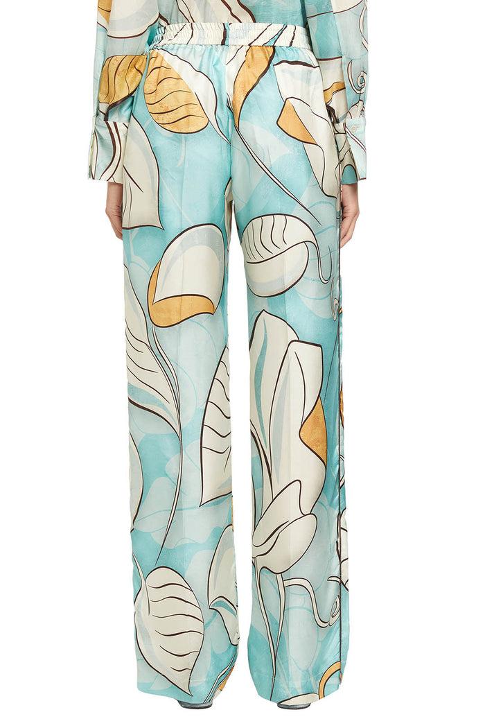 F.r.s. For Restless Sleepers DORIDE PANTS Painted Leaves Blue