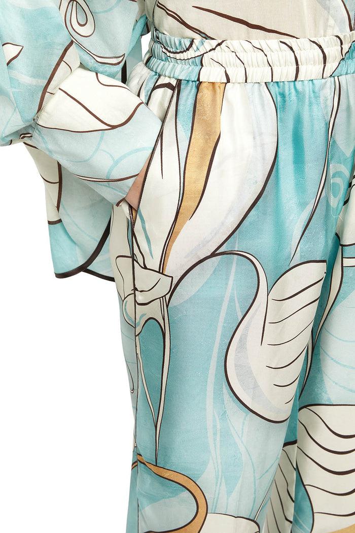 F.r.s. For Restless Sleepers DORIDE PANTS Painted Leaves Blue