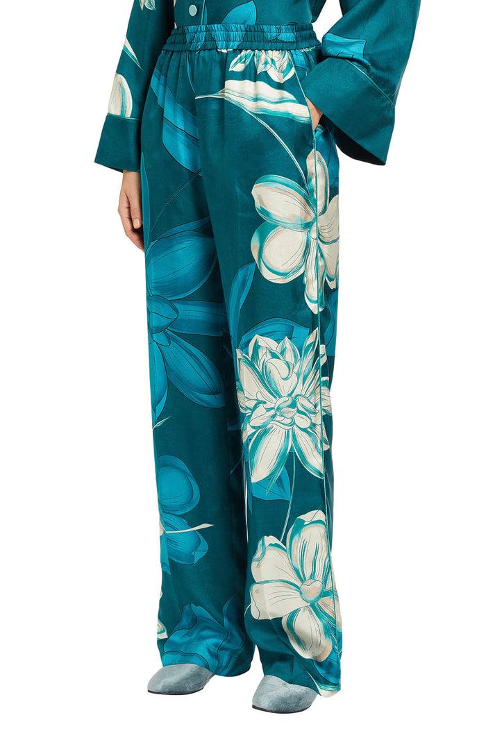 f.r.s. for restless sleepers DORIDE PANTS Teal flowers