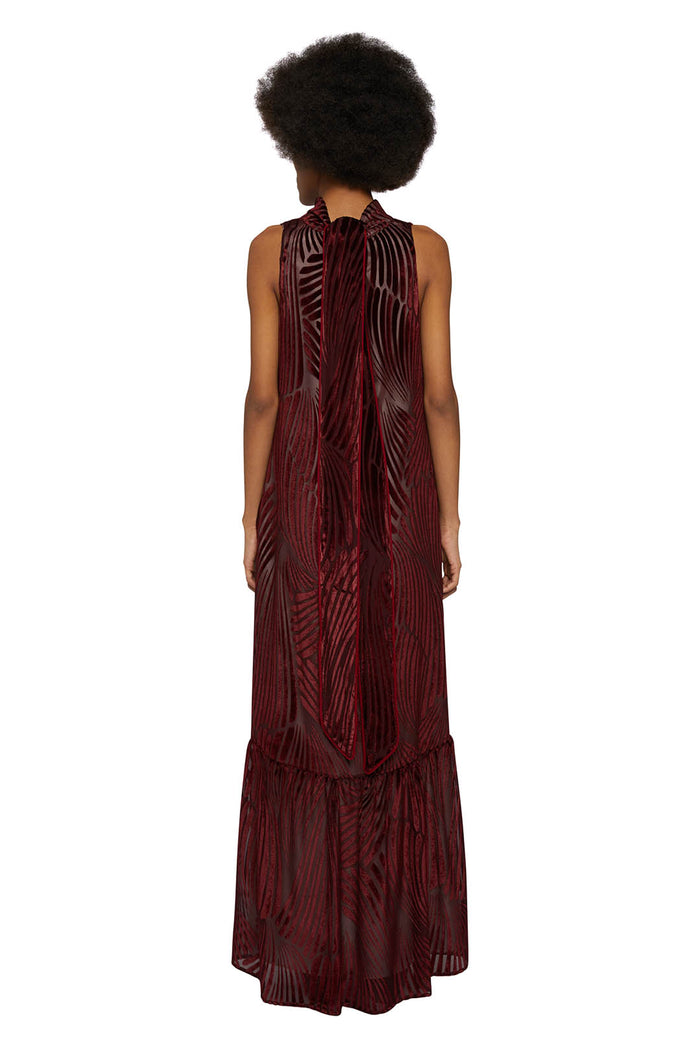 F.r.s. For Restless Sleepers EDILOGO DRESSES Geometric Velvet Bordeaux