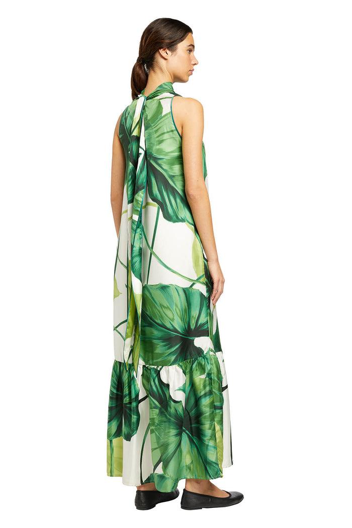 F.r.s. For Restless Sleepers EDILOGO DRESSES Painted Leaves Green