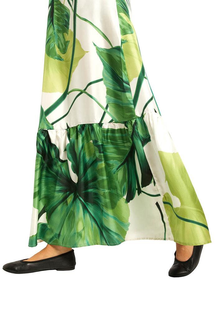 F.r.s. For Restless Sleepers EDILOGO DRESSES Painted Leaves Green