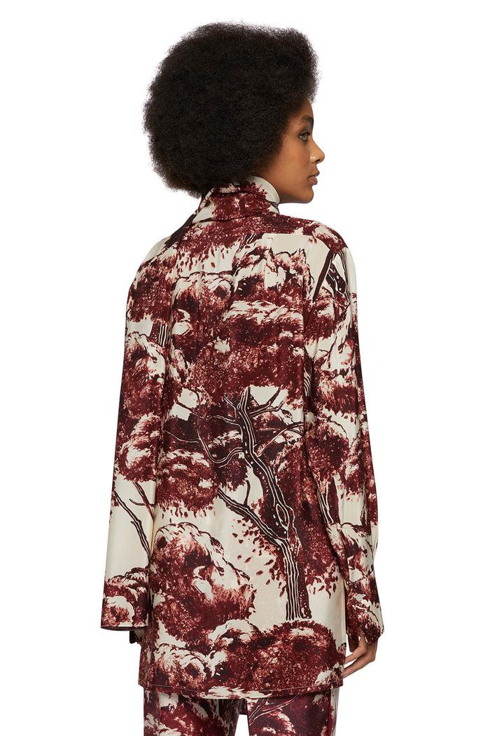 F.r.s. For Restless Sleepers EGLE SHIRTS Pictorial Trees Ivory Bordeaux