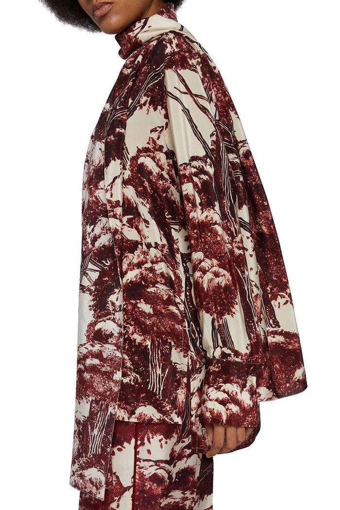 F.r.s. For Restless Sleepers EGLE SHIRTS Pictorial Trees Ivory Bordeaux