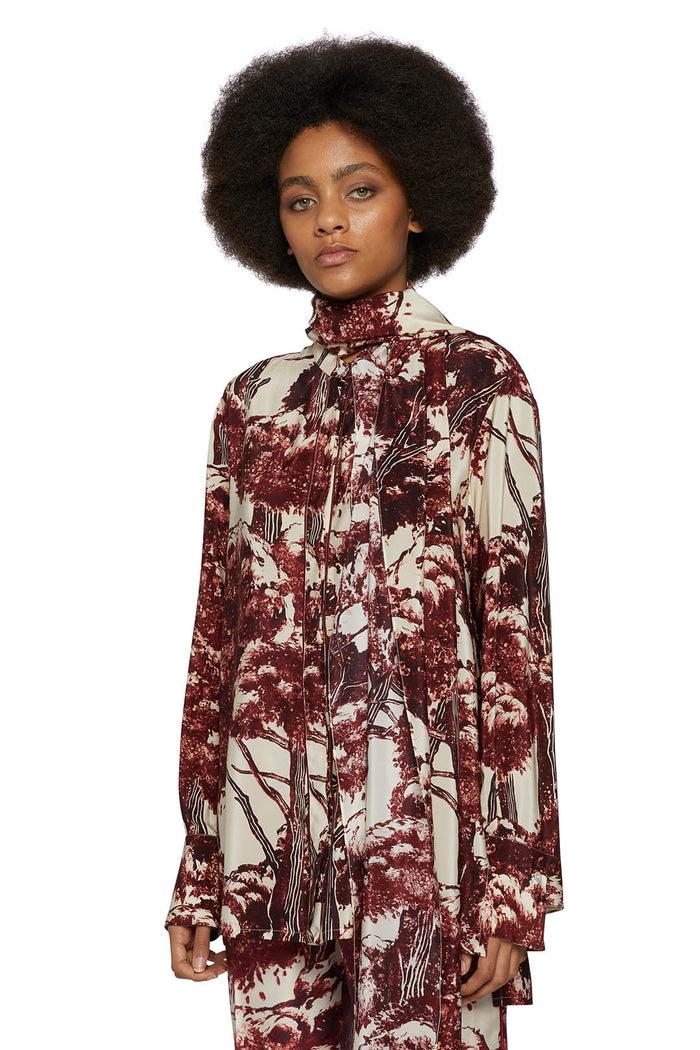 f.r.s. for restless sleepers EGLE SHIRTS Pictorial trees ivory bordeaux