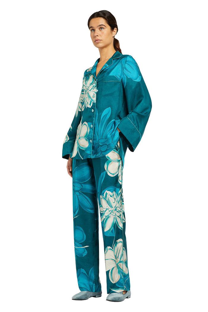 F.r.s. For Restless Sleepers EMERA SHIRTS Teal Flowers