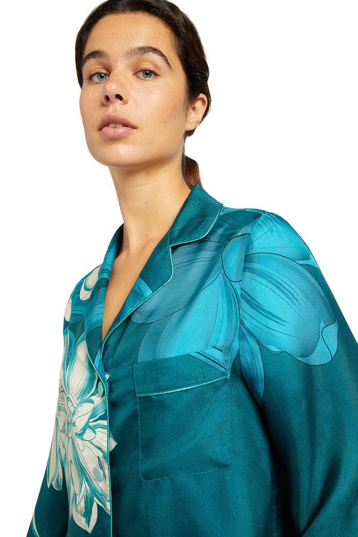 F.r.s. For Restless Sleepers EMERA SHIRTS Teal Flowers