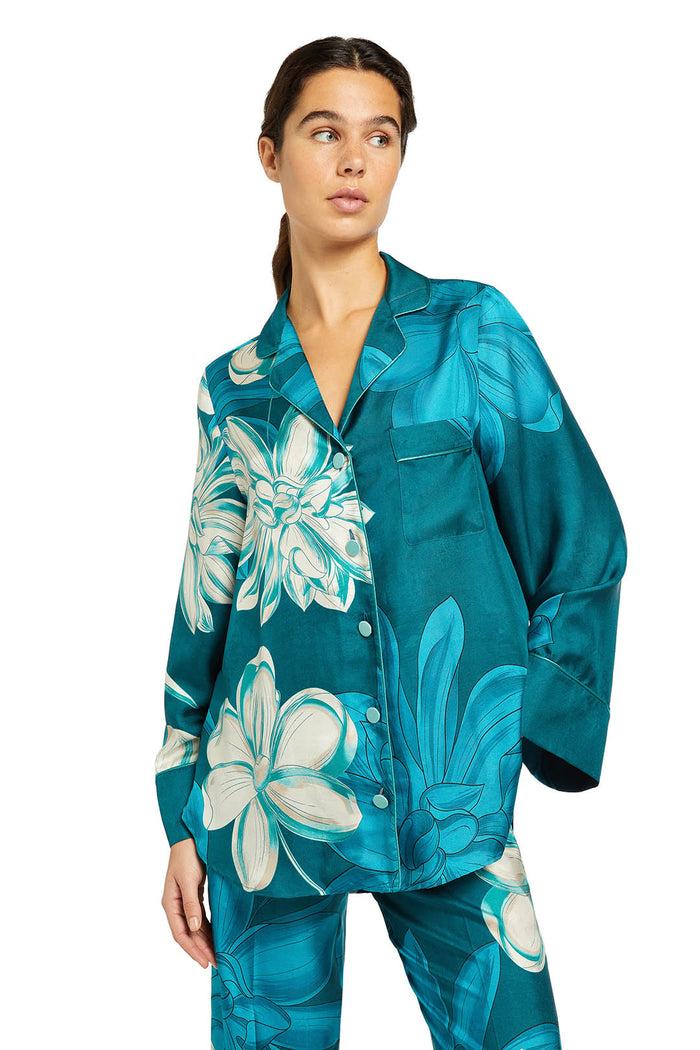 f.r.s. for restless sleepers EMERA SHIRTS Teal flowers