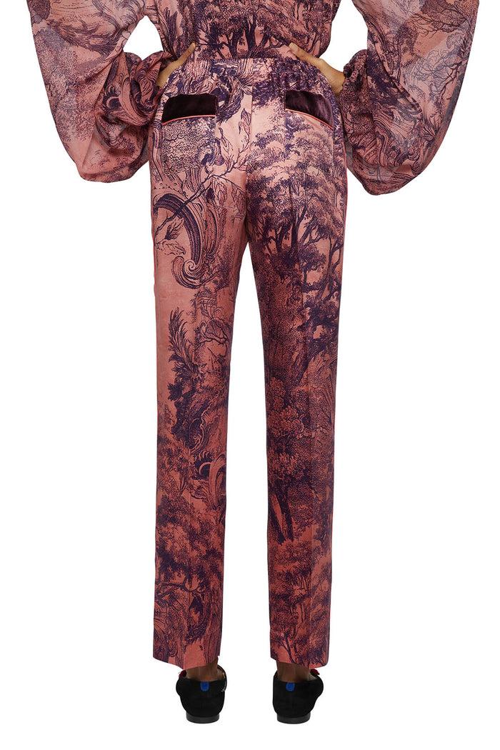 F.r.s. For Restless Sleepers ETERE PANTS Baroque Forest Pink Black