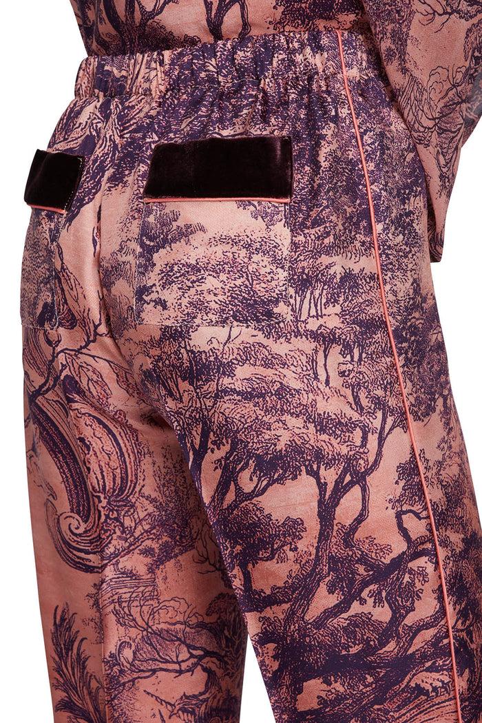 F.r.s. For Restless Sleepers ETERE PANTS Baroque Forest Pink Black