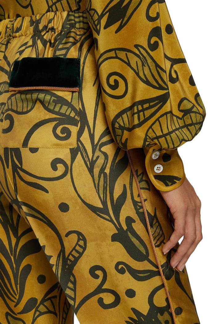 F.r.s. For Restless Sleepers ETERE PANTS Nineteen Century Ramages Yellow Green