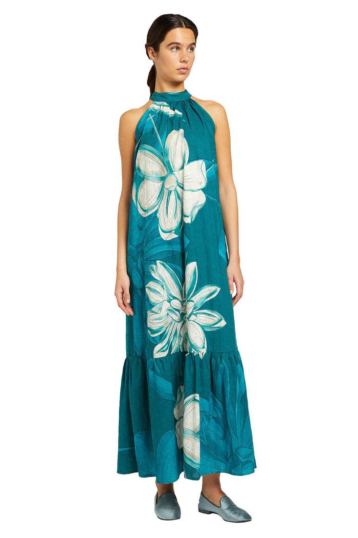 f.r.s. for restless sleepers MELICERTE DRESSES Teal flowers
