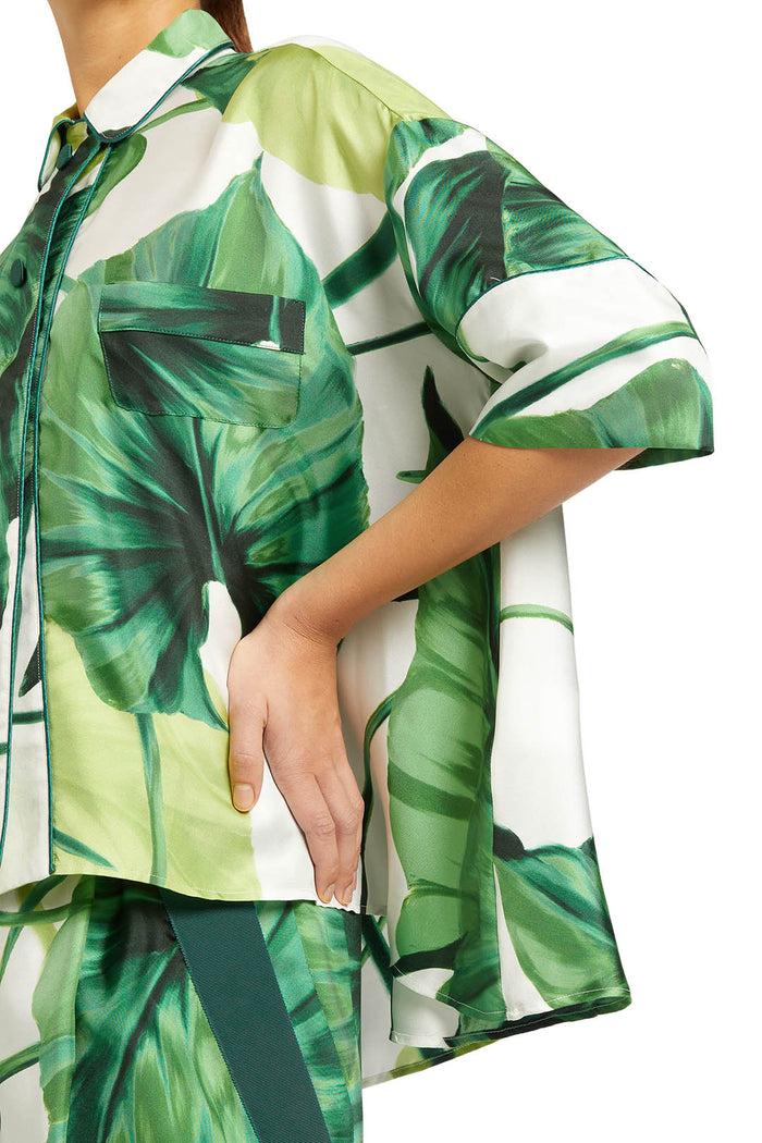 F.r.s. For Restless Sleepers PISTIS SHIRTS Painted Leaves Green