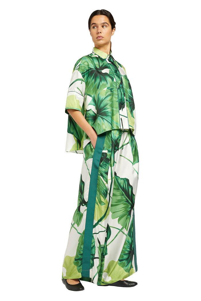 F.r.s. For Restless Sleepers PISTIS SHIRTS Painted Leaves Green