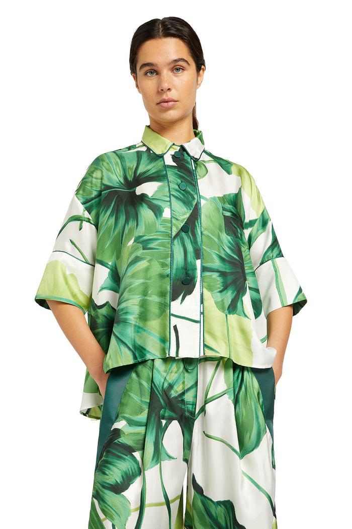 f.r.s. for restless sleepers PISTIS SHIRTS Painted leaves green