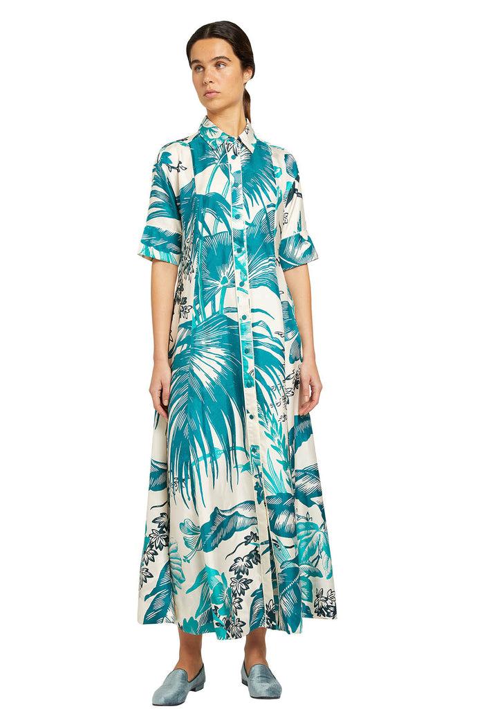 f.r.s. for restless sleepers POLIMATEA DRESSES Teal palms