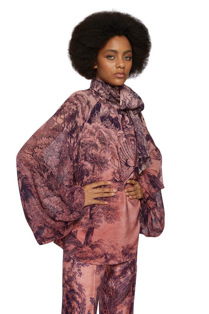 f.r.s. for restless sleepers POLIMNIA SHIRTS Baroque forest pink black