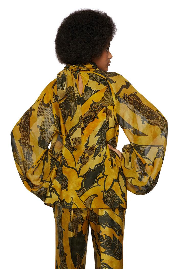 F.r.s. For Restless Sleepers POLIMNIA SHIRTS Ornamental Ramages Yellow Green