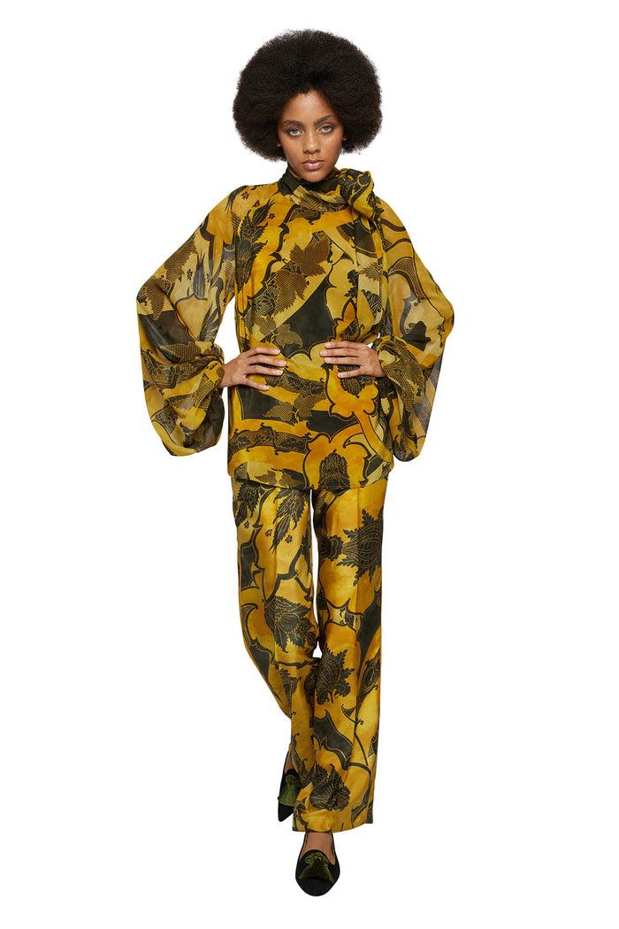 F.r.s. For Restless Sleepers POLIMNIA SHIRTS Ornamental Ramages Yellow Green