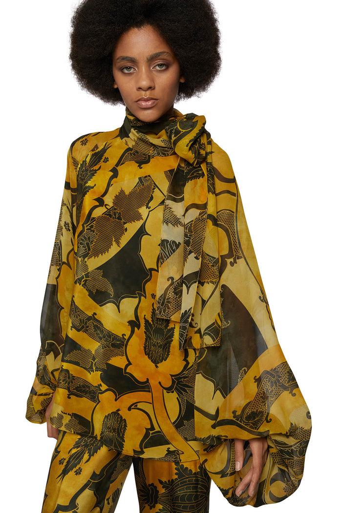 F.r.s. For Restless Sleepers POLIMNIA SHIRTS Ornamental Ramages Yellow Green