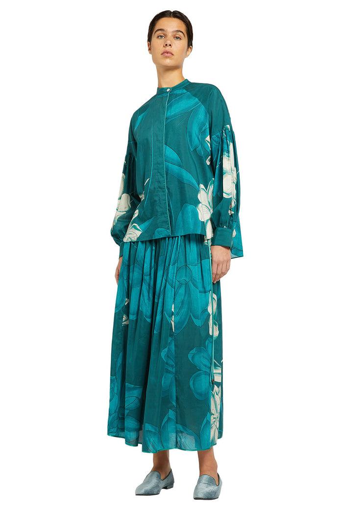 F.r.s. For Restless Sleepers TALESTRI SHIRTS Teal Flowers