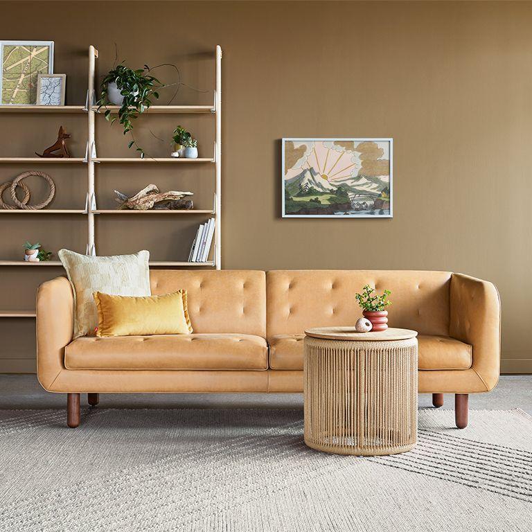 F2 Beaconsfield Sofa In Whisky Leather LIVING