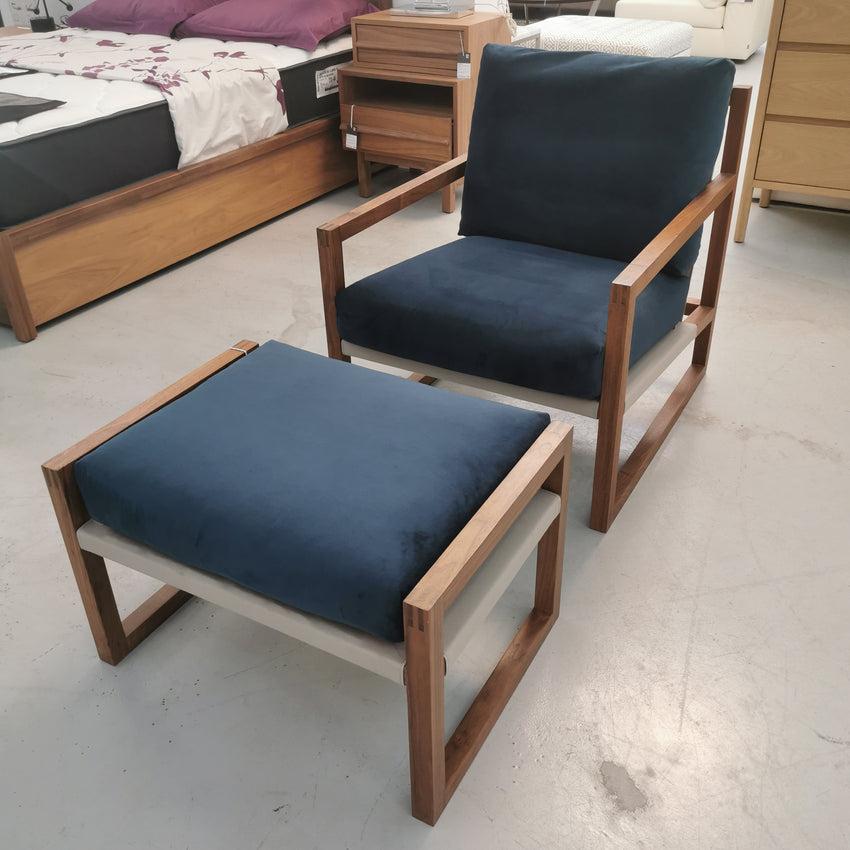 f2 Chiara Chair & Ottoman in Urban Navy LIVING