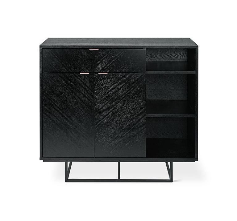 F2 Myles Cabinet In Black Oak LIVING