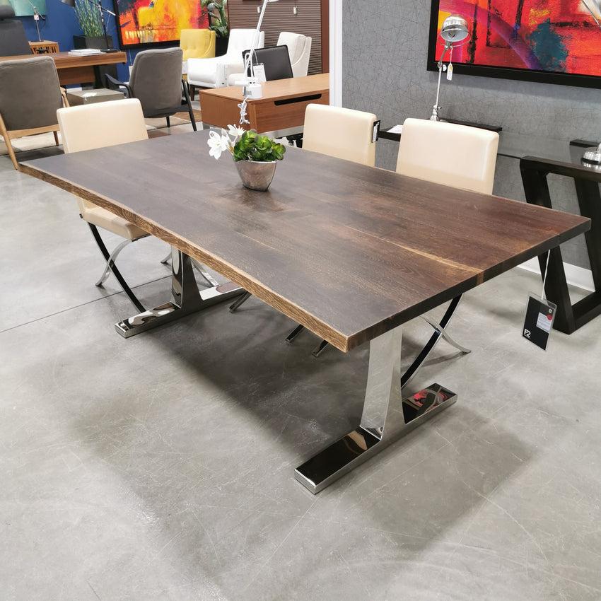 F2 Toulouse Dining Table In Seared Oak & Stainless Steel DINING
