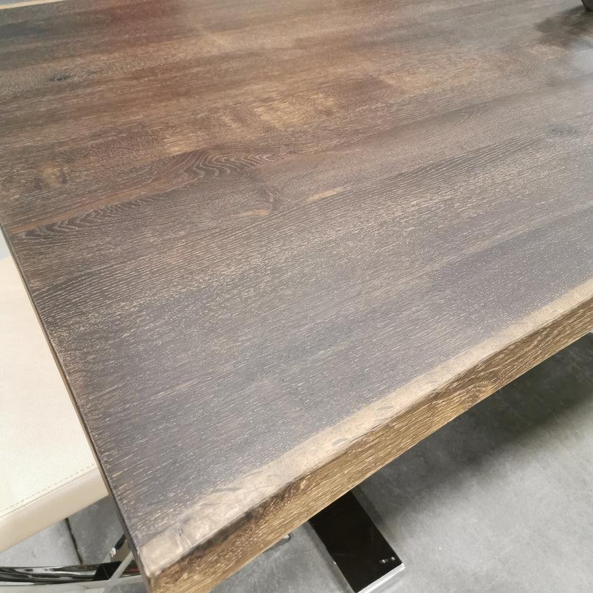 F2 Toulouse Dining Table In Seared Oak & Stainless Steel DINING